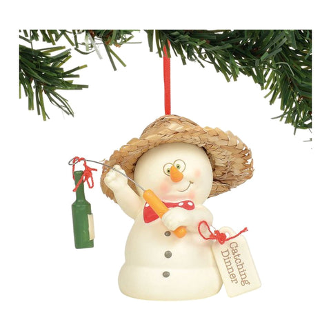 Catching Dinner Ornament by Snowpinions on white background