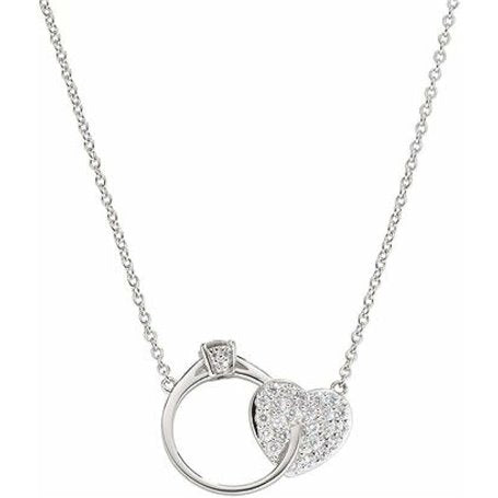 Silver Cubic Zirconia Heart and Ring Necklace | Amen - Tricia's Gems