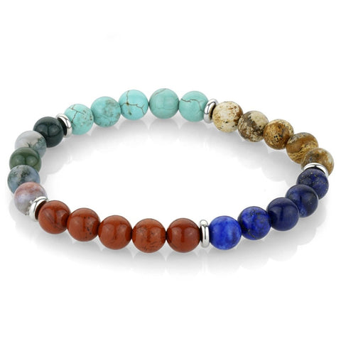 Assorted Gemstone Bead Bracelet | Italgem Steel - Tricia's Gems