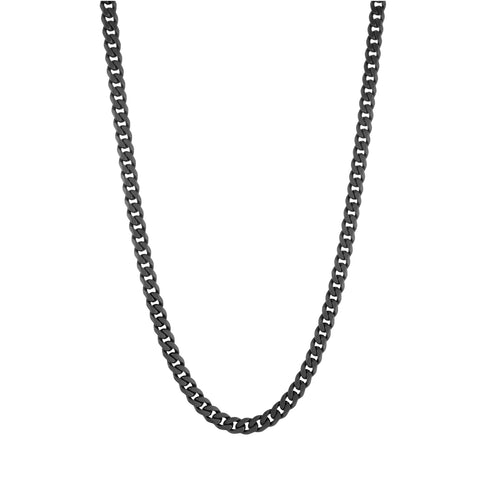 4.4mm Curb Link Chain Black | Italgem Steel - Tricia's Gems