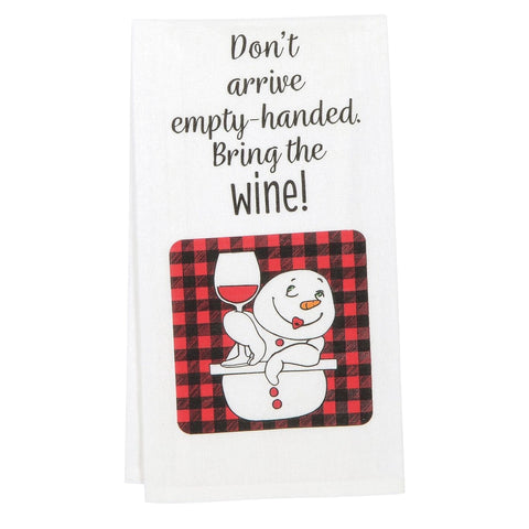 Don't Arrive Empty Hand towel Snowpinions by Snowpinions on white background