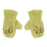 Grinch Mittens by Snowpinions on white background