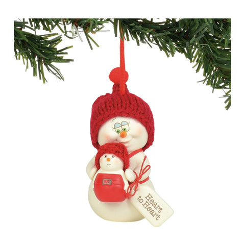 Heart to Heart Ornament by Snowpinions on white background