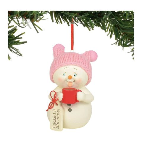 I Licked It, It's Mine Ornament by Snowpinions on white background