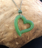 Jade Floating Heart Pendant 30mm - Tricia's Gems