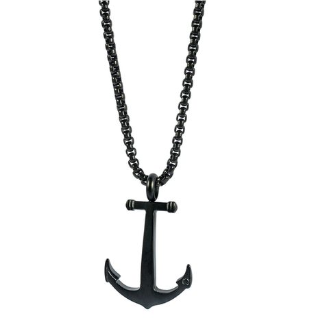 Matte Black Anchor Round Box Chain | Italgem Steel - Tricia's Gems