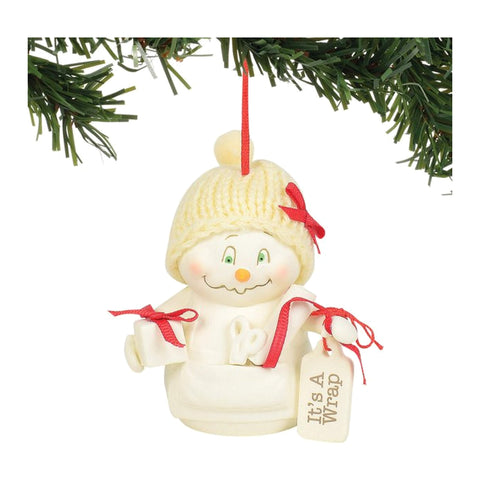 It's A Wrap Ornament by Snowpinions on white background