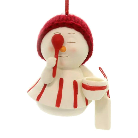 Kiss the Cook Ornament by Snowpinions on white background