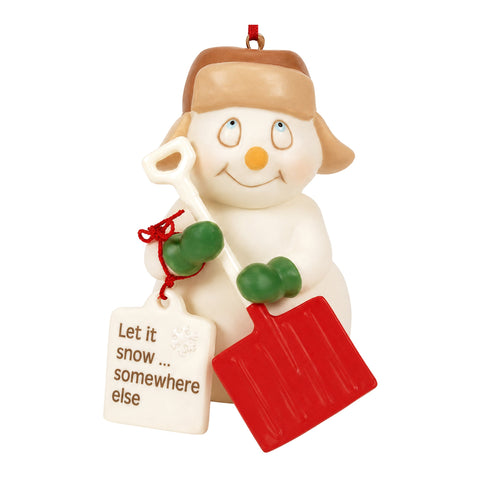 Let It Snow Somewhere Else Ornament by Snowpinions on white background