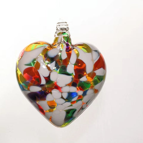 Party Mix Heart Hand-Blown Glass Ornament