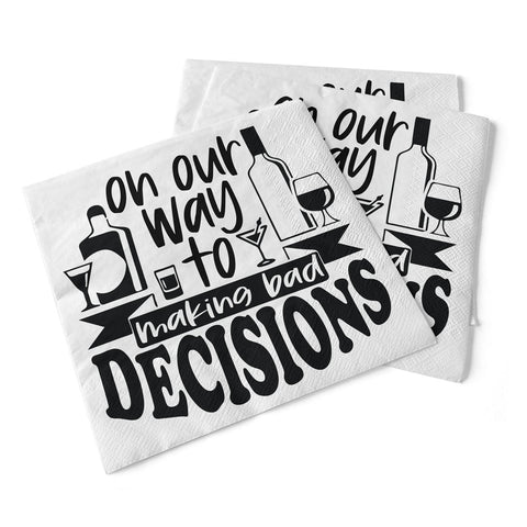 Bad Decisions – Beverage Napkins by Pinetree Innovations, 012-032