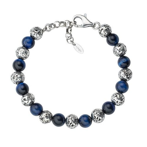 Silver Blue Tiger's Eye Bracelet | Amen - Tricia's Gems