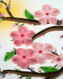 Quilled Cherry Blossom greeting card with blooming cherry blossom tree and handcrafted paper art design