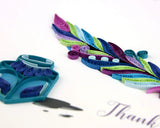 Quilled Thank You Ink Well Greeting Card