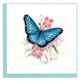 Quilled Blue Butterfly Greeting Card