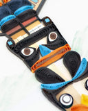 Quilled Totem Pole greeting card with detailed totem pole, mountain, and lake paper quilling design

