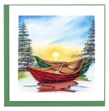 Quilled River Canoe Greeting Card