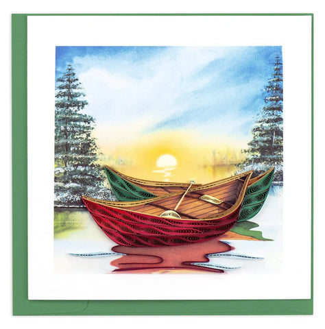 Quilled River Canoe Greeting Card