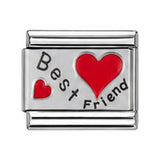 Best Friend – Red Heart stainless steel enamel Italian charm