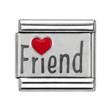 I Love Friend stainless steel enamel Italian charm