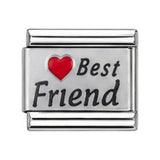 Best Friend Script stainless steel enamel Italian charm