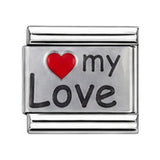 I Love My Love stainless steel enamel Italian charm