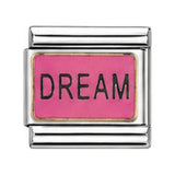 Pink Dream Rectangle stainless steel enamel Italian charm