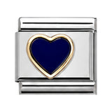Navy Blue Heart stainless steel Italian charm