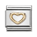 Gold Open Heart stainless steel Italian charm