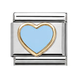 Light Blue Heart stainless steel Italian charm
