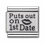 Puts Out on 1st Date stainless steel Italian charm