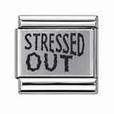 Stressed Out stainless steel Italian charm
