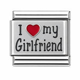 I Love My Girlfriend stainless steel Italian charm