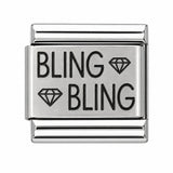 Bling Bling stainless steel Italian charm