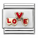 Love with Hearts stainless steel enamel Italian charm