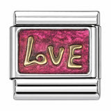 Love Script stainless steel enamel Italian charm