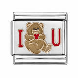 I Love You – White stainless steel enamel Italian charm