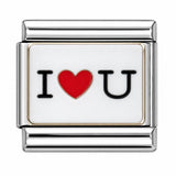 I Love You Teddy Bear stainless steel enamel Italian charm