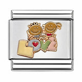 Romantic Couple stainless steel enamel Italian charm