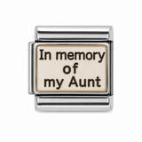 In Memory of My Aunt cream border stainless steel Italian charm