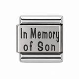 In Memory of Son stainless steel Italian charm
