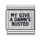 My Give a Damn's Busted stainless steel Italian charm