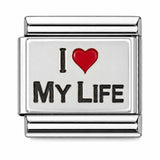 I Love My Life stainless steel Italian charm