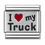 I Love My Truck stainless steel Italian charm