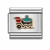 Red & Green Flame Hot Rod stainless steel Italian charm