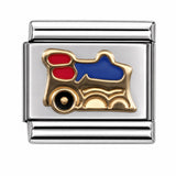 Red & Blue Flame Hot Rod stainless steel Italian charm