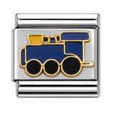 Gold & Blue Hot Rod Front stainless steel Italian charm