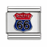 Route 66 stainless steel Italian charm