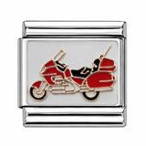 Red Touring Motorcycle stainless steel Italian charm