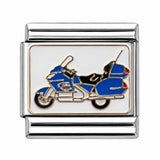 Blue Touring Motorcycle stainless steel Italian charm